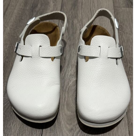 Birkenstock Shoes - Birkenstock Boston Super Grip White Natural Leather Reg 39 US Ladies 8 Mens 6